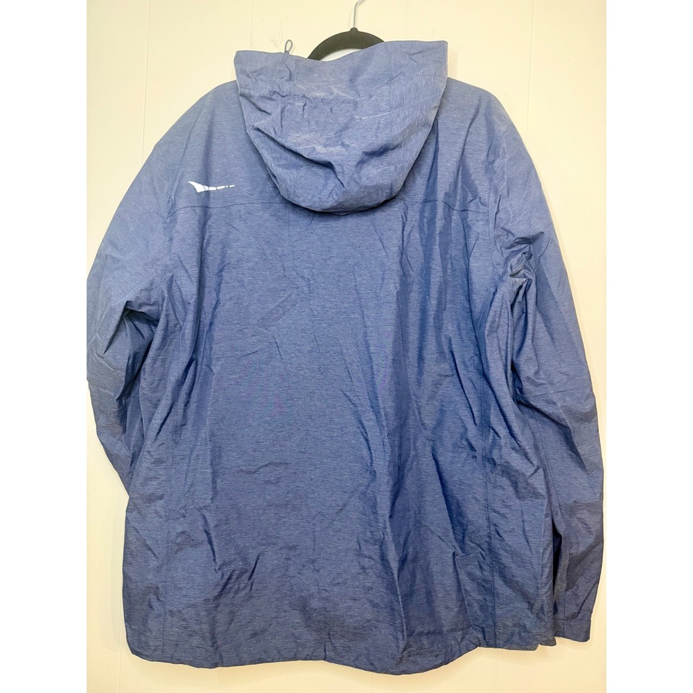 Paradox Costco Mens XL Blue Waterproof Breathable Hooded Rain Jacket Windbreaker - Picture 5 of 12